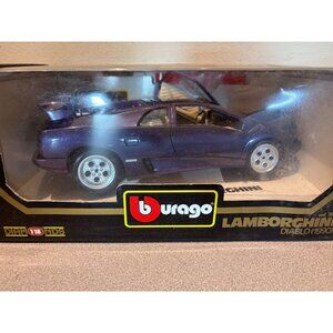 Burago Diamonds Series 1990 Lamborghini Diablo Purple 1:18 Diecast 3028 NOS